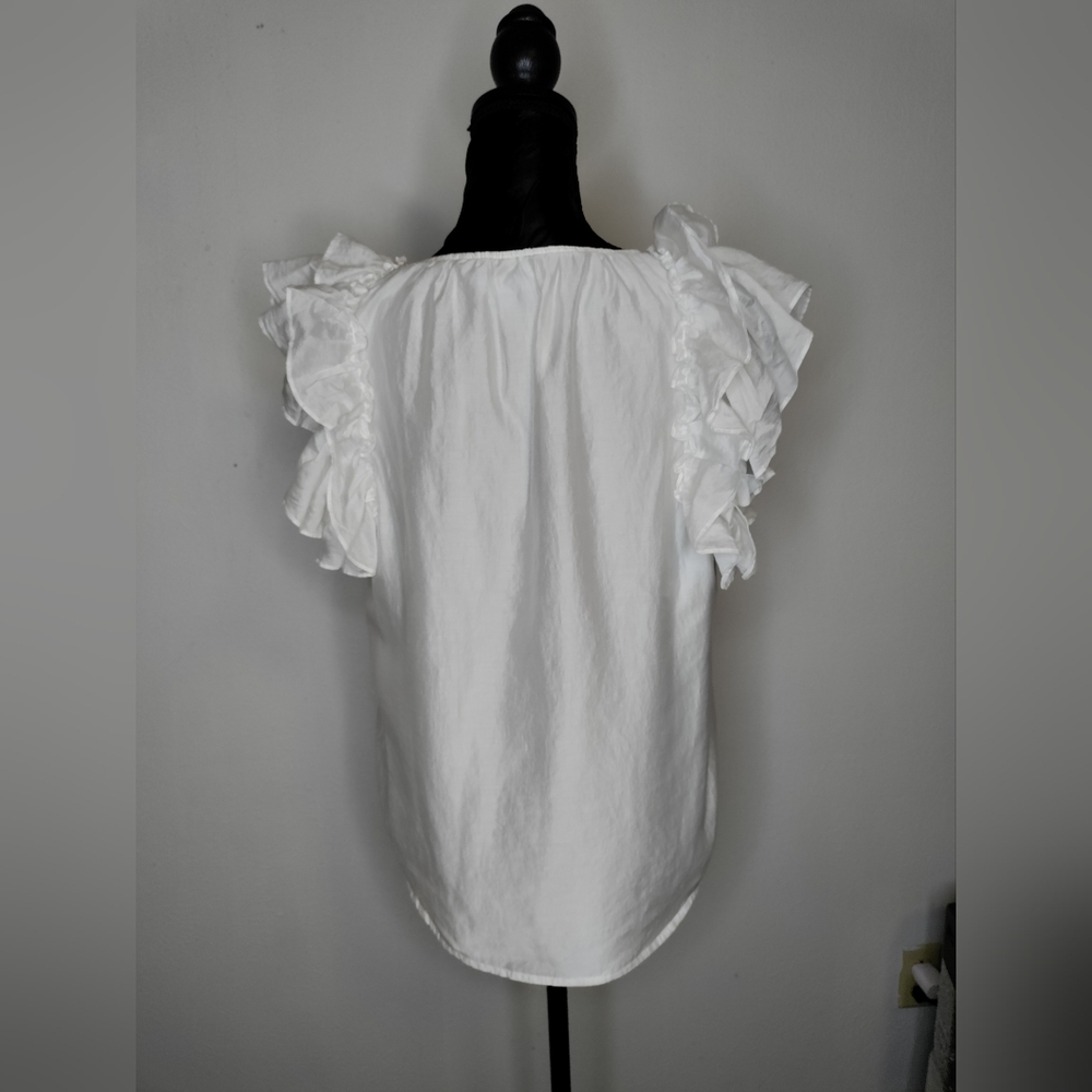 ANTONIO MELANI White Ruffle Blouse - Picture 4 of 7